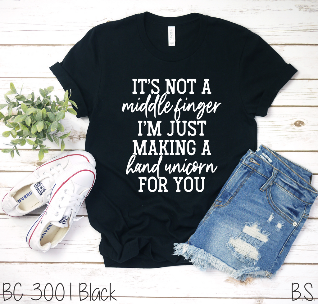 It's not a middle finger I'm just making a hand unicorn for you I190