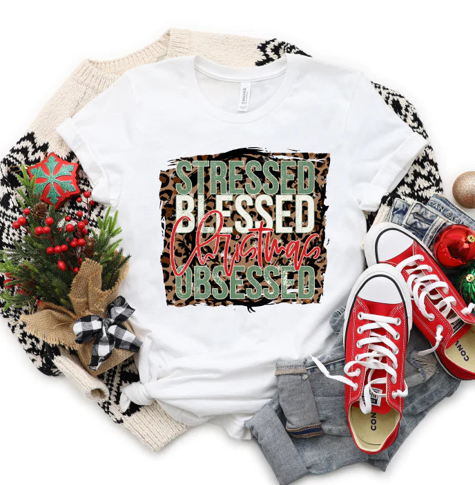 Stressed Blessed Christmas Obsessed S167