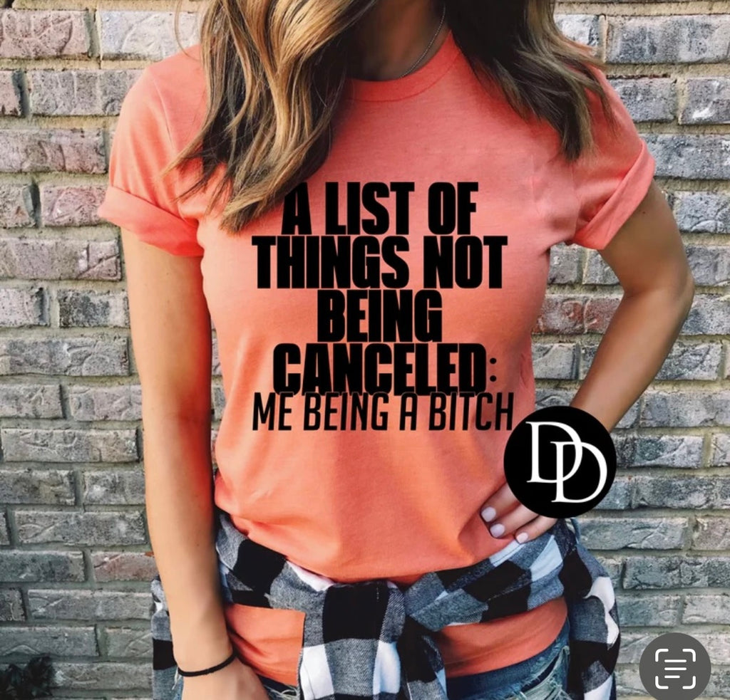 A list of things not being canceled: me being a bitch A104