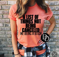 A list of things not being canceled: me being a bitch A104